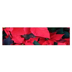 Red Poinsettia Flower Satin Scarf (oblong) by Mariart