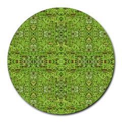 Digital Nature Collage Pattern Round Mousepads by dflcprints