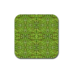 Digital Nature Collage Pattern Rubber Coaster (square)  by dflcprints