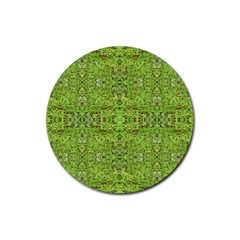 Digital Nature Collage Pattern Rubber Round Coaster (4 Pack)  by dflcprints