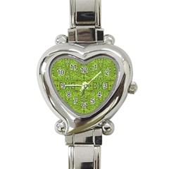 Digital Nature Collage Pattern Heart Italian Charm Watch by dflcprints