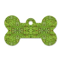 Digital Nature Collage Pattern Dog Tag Bone (two Sides) by dflcprints