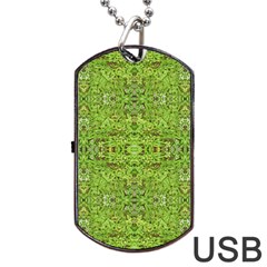 Digital Nature Collage Pattern Dog Tag Usb Flash (one Side) by dflcprints