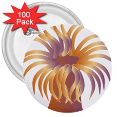 Sea Anemone 3  Buttons (100 Pack)  by Mariart