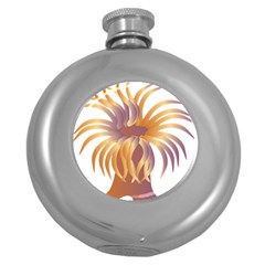 Sea Anemone Round Hip Flask (5 Oz) by Mariart