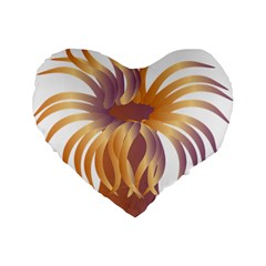 Sea Anemone Standard 16  Premium Flano Heart Shape Cushions