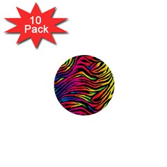 Rainbow Zebra 1  Mini Buttons (10 Pack) 