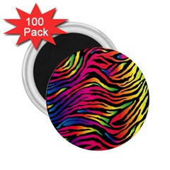 Rainbow Zebra 2 25  Magnets (100 Pack) 