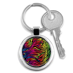 Rainbow Zebra Key Chains (round) 