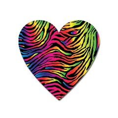 Rainbow Zebra Heart Magnet