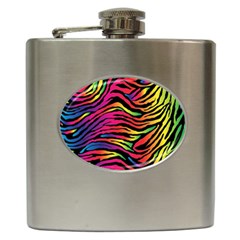 Rainbow Zebra Hip Flask (6 Oz) by Mariart