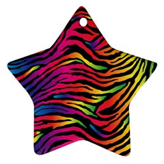 Rainbow Zebra Star Ornament (two Sides)