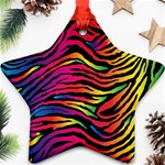 Rainbow Zebra Star Ornament (Two Sides) Front