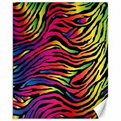 Rainbow Zebra Canvas 16  X 20   by Mariart