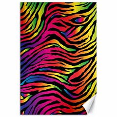 Rainbow Zebra Canvas 20  X 30   by Mariart