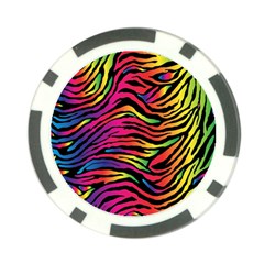 Rainbow Zebra Poker Chip Card Guard by Mariart