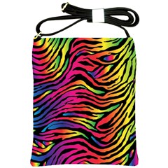 Rainbow Zebra Shoulder Sling Bags by Mariart