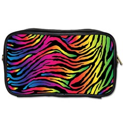 Rainbow Zebra Toiletries Bags 2-side by Mariart