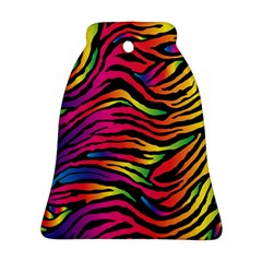 Rainbow Zebra Bell Ornament (two Sides) by Mariart