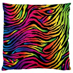 Rainbow Zebra Large Cushion Case (one Side) by Mariart