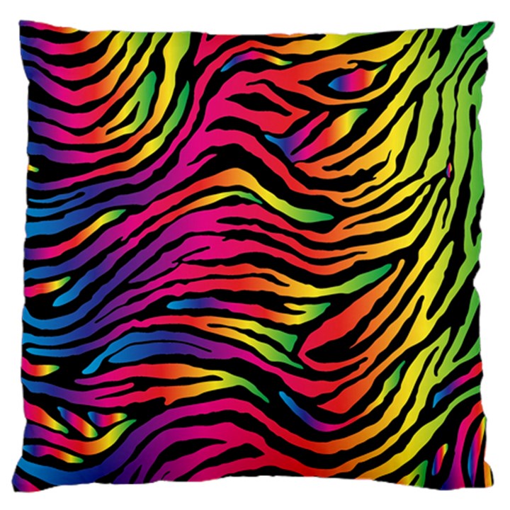 Rainbow Zebra Large Cushion Case (Two Sides)