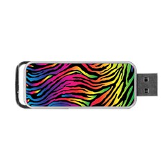 Rainbow Zebra Portable Usb Flash (one Side)