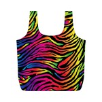 Rainbow Zebra Full Print Recycle Bags (M)  Front