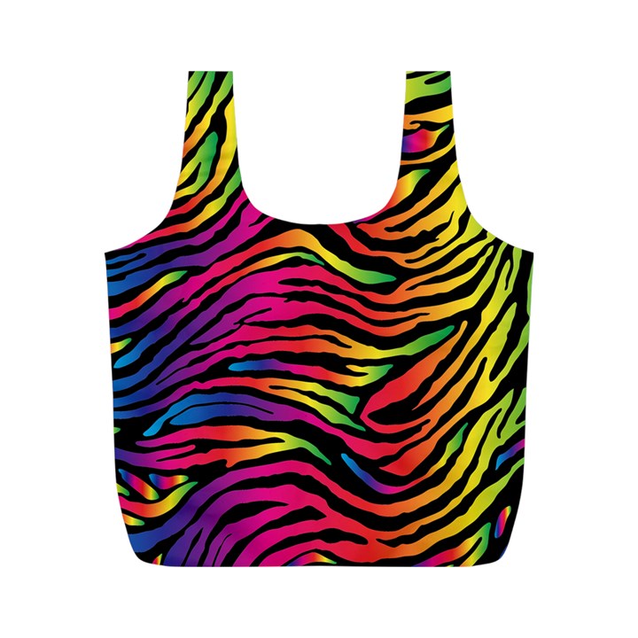 Rainbow Zebra Full Print Recycle Bags (M) 