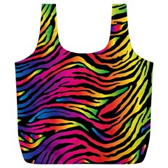 Rainbow Zebra Full Print Recycle Bags (l) 