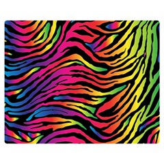 Rainbow Zebra Double Sided Flano Blanket (medium) 