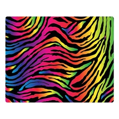 Rainbow Zebra Double Sided Flano Blanket (large)  by Mariart