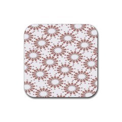 Pattern Flower Floral Star Circle Love Valentine Heart Pink Red Folk Rubber Coaster (square) 