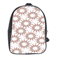 Pattern Flower Floral Star Circle Love Valentine Heart Pink Red Folk School Bag (large)