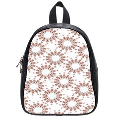 Pattern Flower Floral Star Circle Love Valentine Heart Pink Red Folk School Bag (small)