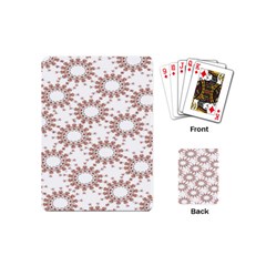 Pattern Flower Floral Star Circle Love Valentine Heart Pink Red Folk Playing Cards (mini) 