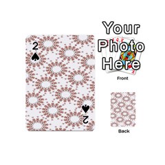 Pattern Flower Floral Star Circle Love Valentine Heart Pink Red Folk Playing Cards 54 (mini) 