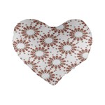 Pattern Flower Floral Star Circle Love Valentine Heart Pink Red Folk Standard 16  Premium Heart Shape Cushions Front