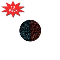 Square Pheonix Blue Orange Red 1  Mini Buttons (10 Pack) 