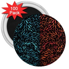 Square Pheonix Blue Orange Red 3  Magnets (100 Pack)