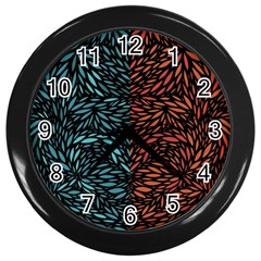 Square Pheonix Blue Orange Red Wall Clocks (black) by Mariart