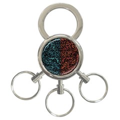 Square Pheonix Blue Orange Red 3-ring Key Chains by Mariart