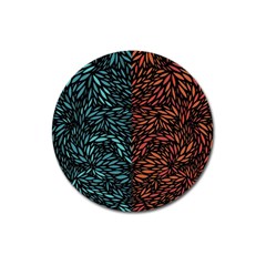 Square Pheonix Blue Orange Red Magnet 3  (round) by Mariart