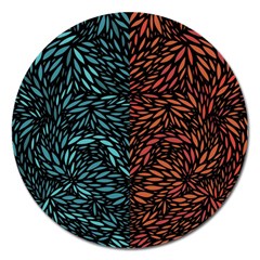 Square Pheonix Blue Orange Red Magnet 5  (round)