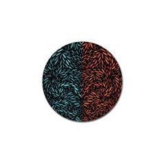 Square Pheonix Blue Orange Red Golf Ball Marker (10 Pack)