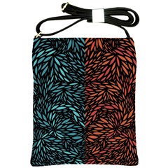 Square Pheonix Blue Orange Red Shoulder Sling Bags by Mariart