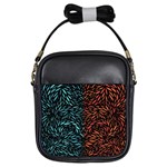 Square Pheonix Blue Orange Red Girls Sling Bags Front