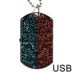 Square Pheonix Blue Orange Red Dog Tag Usb Flash (two Sides)