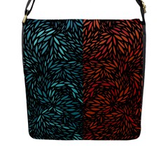 Square Pheonix Blue Orange Red Flap Messenger Bag (l)  by Mariart