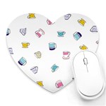 Tea Cup Mug Dringking Yellow Blue Grey Polka Dots Heart Mousepads Front