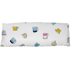 Tea Cup Mug Dringking Yellow Blue Grey Polka Dots Body Pillow Case (Dakimakura)